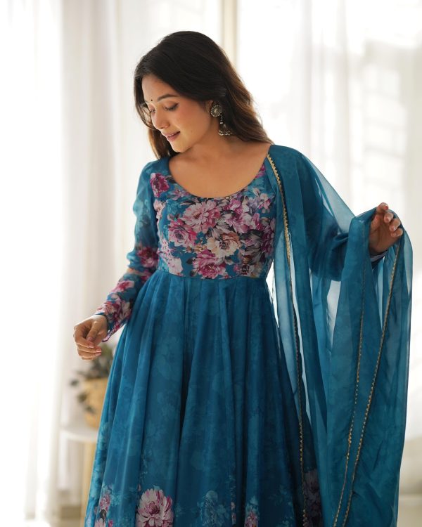 Rama Soft Organza Silk Print With Kali Gown - Image 7