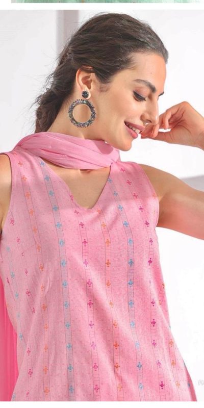 Superb Pink Color Pure Cotton Print Salwar Suit