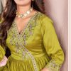 Trendy Light Yellow Color Vichitra Silk Embroidery Work Salwar Suit