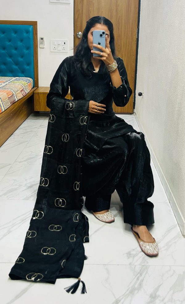 Black Silk Salwar Suit - Image 5