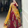 Wonderful Maroon Color Tushar Silk Printed Foil Work Lehenga Choli