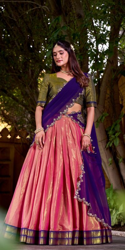 Purple Kanchipuram Weaving Lehenga Choli
