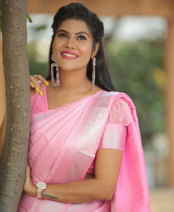 KP 3075 Baby Pink Soft Lichi Silk Whit Designer Jacquard Work in Saree it Grab for ₹1399. Delivery 4-6 Working Days. Shop now. | Sarees, Bollywood Sarees, Creative Sarees, Designer Sarees, Embroidered Sarees, Ethnic Saree, Modern Digital sarees, Party Wear Sarees