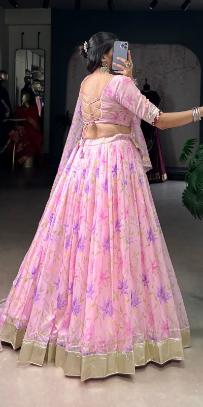 LNB 1716 Baby Pink Color Tabby Silk Floral Print Embossed Design Lace Lehenga Choli Wedding, Party, Festive, Events Etc. Delivery 4-6 Working Days Rs 2499 | Lehenga, Bollywood Lehenga, Creative Lehenga, Designer Lehenga, Embroidered Lehenga, Party Wear Lehenga