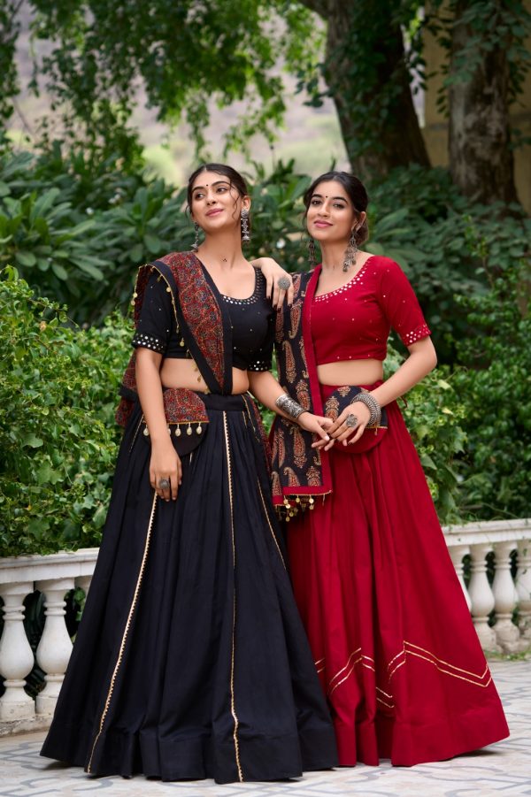 LNB 1697 Black Color Pure Cotton Plain With Gota Patti Touch Up Lehenga Choli Wedding, Party, Festive, Events Etc. Delivery 4-6 Working Days Rs 3499 | Lehenga, Bollywood Lehenga, Creative Lehenga, Designer Lehenga, Embroidered Lehenga, Party Wear Lehenga