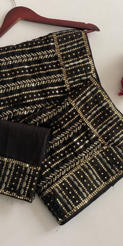 DF 3451 Black Color Faux Georgette 5mm Sequence Embroidery Work Saree Casual, Wedding, Festive, Events . Expected Delivery  4-6 Working Days @1799/- only                                                 | Sarees, Bollywood Sarees, Creative Sarees, Designer Sarees, Embroidered Sarees, Ethnic Saree, Modern Digital sarees, Party Wear Sarees