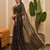 DF 3393 Black Color Georgette 5MM Sequins Embroidery Work Saree Casual, Wedding, Festive, Events . Expected Delivery  4-6 Working Days @1799/- only                                                 | Sarees, Bollywood Sarees, Creative Sarees, Designer Sarees, Embroidered Sarees, Ethnic Saree, Modern Digital sarees, Party Wear Sarees