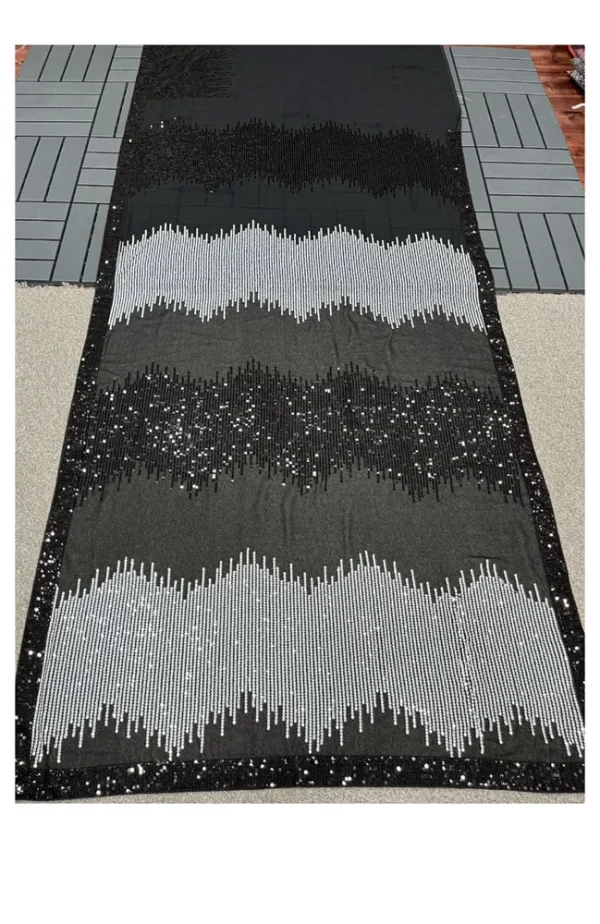 DF 3424 Black Color Georgette Heavy 5MM Sequins embroidery Work Saree Casual, Wedding, Festive, Events . Expected Delivery  4-6 Working Days @1749/- only                                                 | Sarees, Bollywood Sarees, Creative Sarees, Designer Sarees, Embroidered Sarees, Ethnic Saree, Modern Digital sarees, Party Wear Sarees