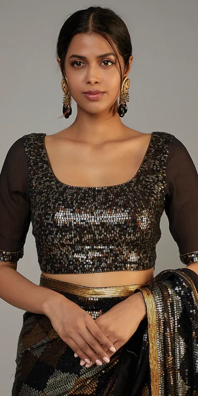 DF 3426 Black Color Georgette 5MM Sequins Embroidery Work Saree Casual, Wedding, Festive, Events . Expected Delivery  4-6 Working Days @1749/- only                                                 | Sarees, Bollywood Sarees, Creative Sarees, Designer Sarees, Embroidered Sarees, Ethnic Saree, Modern Digital sarees, Party Wear Sarees