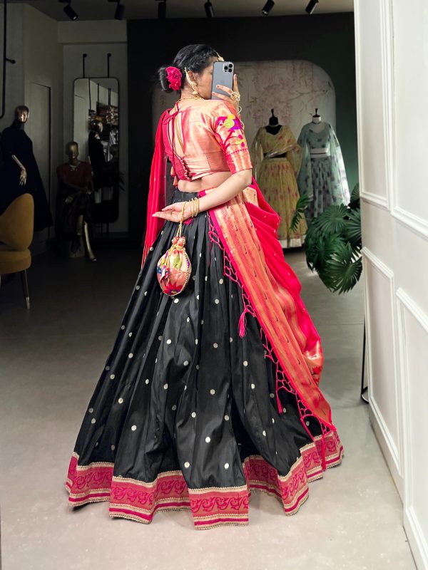 LNB 2006 Black Color Jacquard Silk Weaving Zari Work Lace Touch Up Lehenga Choli Wedding, Party, Festive, Events Etc. Delivery 4-6 Working Days Rs 3499 | Lehenga, Bollywood Lehenga, Creative Lehenga, Designer Lehenga, Embroidered Lehenga, Party Wear Lehenga
