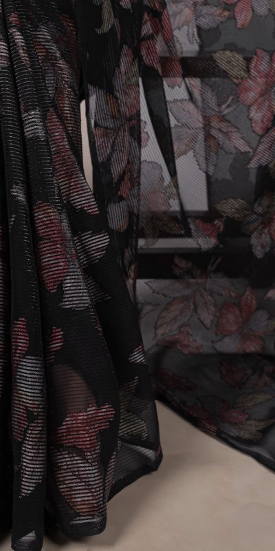 YNF 7052 Black Color Lurex Brasso Floral Viscose Brasso Saree Casual, Wedding, Festive, Events . Expected Delivery  4-6 Working Days @1799/- only                                                                                | Sarees, Bollywood Sarees, Creative Sarees, Designer Sarees, Embroidered Sarees, Ethnic Saree, Modern Digital sarees, Party Wear Sarees