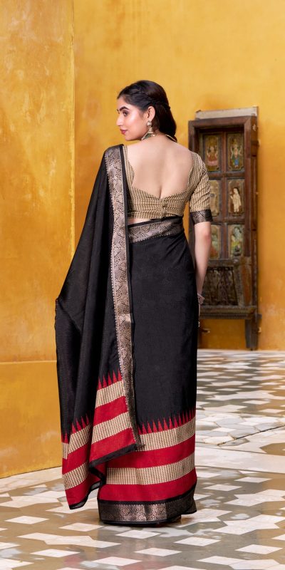 YNF 7049 Black Color Poly Cotton Printed With Zari Weaving Work Saree Casual, Wedding, Festive, Events . Expected Delivery  4-6 Working Days @1699/- only                                                                                | Sarees, Bollywood Sarees, Creative Sarees, Designer Sarees, Embroidered Sarees, Ethnic Saree, Modern Digital sarees, Party Wear Sarees