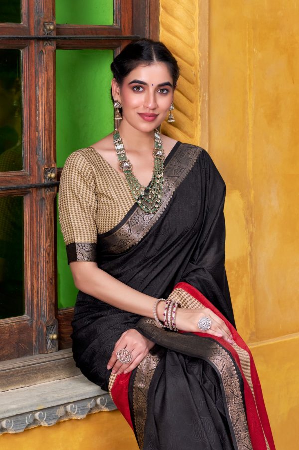 YNF 7049 Black Color Poly Cotton Printed With Zari Weaving Work Saree Casual, Wedding, Festive, Events . Expected Delivery  4-6 Working Days @1699/- only                                                                                | Sarees, Bollywood Sarees, Creative Sarees, Designer Sarees, Embroidered Sarees, Ethnic Saree, Modern Digital sarees, Party Wear Sarees