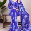 YNF 7011 Blue Color Chiffon Foral Printed Pearl Lace Border Saree Casual, Wedding, Festive, Events . Expected Delivery  4-6 Working Days @1499/- only                                                                                | Sarees, Bollywood Sarees, Creative Sarees, Designer Sarees, Embroidered Sarees, Ethnic Saree, Modern Digital sarees, Party Wear Sarees
