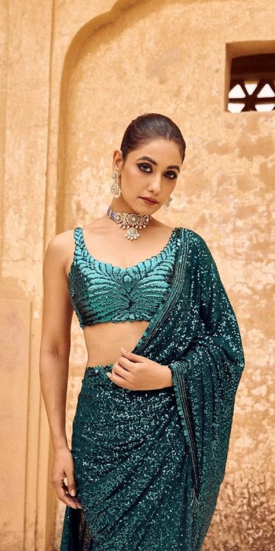 DF 3433 Blue Color Georgette 5mm Khichdi Sequence Embroidery Work Saree Casual, Wedding, Festive, Events . Expected Delivery  4-6 Working Days @1799/- only                                                                                | Sarees, Bollywood Sarees, Creative Sarees, Designer Sarees, Embroidered Sarees, Ethnic Saree, Modern Digital sarees, Party Wear Sarees