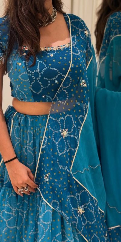 LG 647 Blue Color Printed Georgette Real Mirror Work Lehenga Choli Wedding, Party, Festive, Events Etc. Delivery 4-6 Working Days Rs 2099 | Lehenga, Bollywood Lehenga, Creative Lehenga, Designer Lehenga, Embroidered Lehenga, Party Wear Lehenga