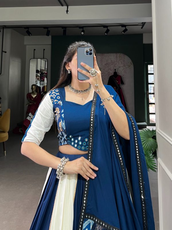 LNB 1714 Blue Color Pure Rayon Plain Printed With Paper Mirror Work Lehenga Choli Wedding, Party, Festive, Events Etc. Delivery 4-6 Working Days Rs 3599 | Lehenga, Bollywood Lehenga, Creative Lehenga, Designer Lehenga, Embroidered Lehenga, Party Wear Lehenga