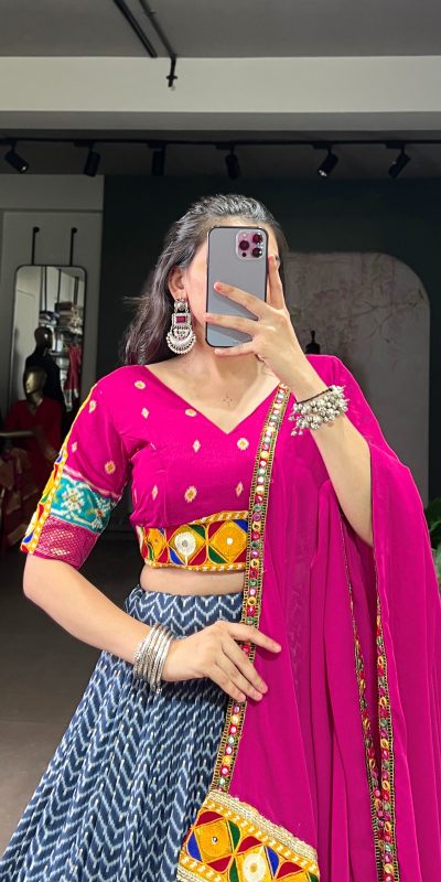 LNB 1742 Blue Color Tasar Silk Foil Print Original Mirror Gamthi  Work Lehenga Choli Wedding, Party, Festive, Events Etc. Delivery 4-6 Working Days Rs 3049 | Lehenga, Bollywood Lehenga, Creative Lehenga, Designer Lehenga, Embroidered Lehenga, Party Wear Lehenga