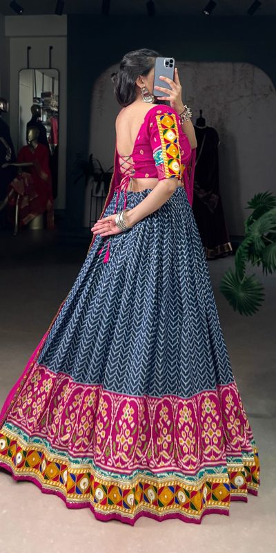 LNB 1742 Blue Color Tasar Silk Foil Print Original Mirror Gamthi  Work Lehenga Choli Wedding, Party, Festive, Events Etc. Delivery 4-6 Working Days Rs 3049 | Lehenga, Bollywood Lehenga, Creative Lehenga, Designer Lehenga, Embroidered Lehenga, Party Wear Lehenga
