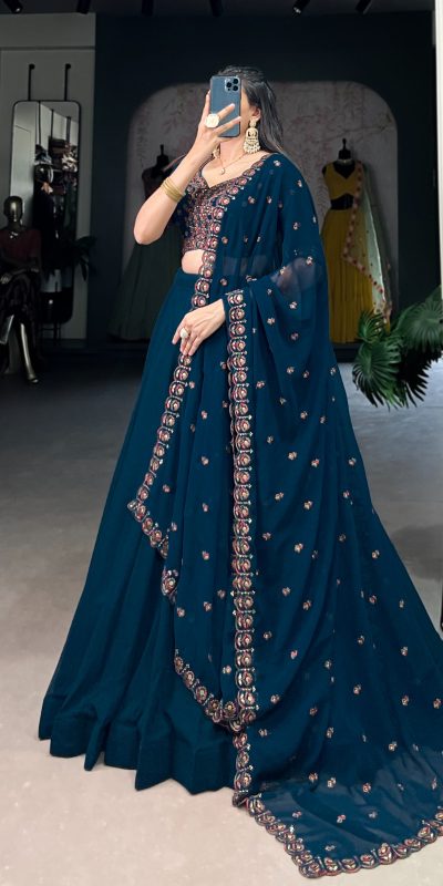 LNB 1416 Firozi Color Georgette Plain Lehenga Choli Wedding, Party, Festive, Events Etc. Delivery 4-6 Working Days Rs 3999 | Lehenga, Bollywood Lehenga, Creative Lehenga, Designer Lehenga, Embroidered Lehenga, Party Wear Lehenga