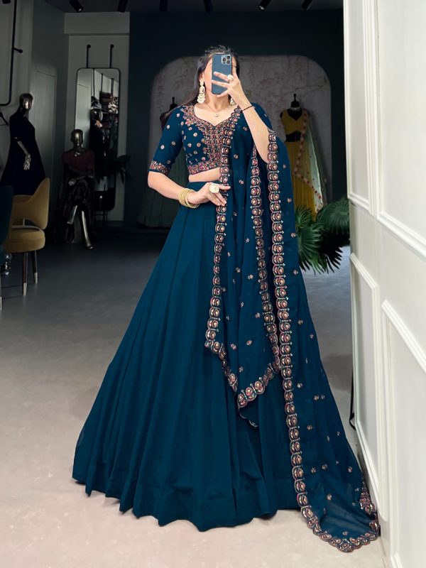 LNB 1416 Firozi Color Georgette Plain Lehenga Choli Wedding, Party, Festive, Events Etc. Delivery 4-6 Working Days Rs 3999 | Lehenga, Bollywood Lehenga, Creative Lehenga, Designer Lehenga, Embroidered Lehenga, Party Wear Lehenga