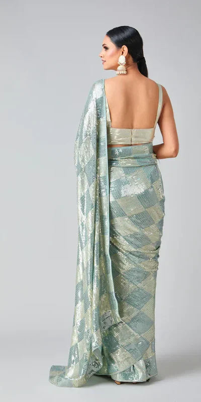 DF 3426 Firozi Color Georgette 5MM Sequins Embroidery Work Saree Casual, Wedding, Festive, Events . Expected Delivery  4-6 Working Days @1749/- only                                                 | Sarees, Bollywood Sarees, Creative Sarees, Designer Sarees, Embroidered Sarees, Ethnic Saree, Modern Digital sarees, Party Wear Sarees