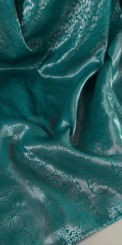 YNF 7404 Firozi Color Kanjivaram Zari Weaving Work Saree Casual, Wedding, Festive, Events . Expected Delivery  4-6 Working Days @1599/- only                                | Sarees, Bollywood Sarees, Creative Sarees, Designer Sarees, Embroidered Sarees, Ethnic Saree, Modern Digital sarees, Party Wear Sarees