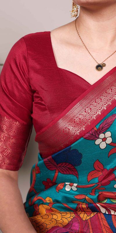 YNF 7047 Firozi Color Tasar Silk Printed With Zari Weaving Work Saree Casual, Wedding, Festive, Events . Expected Delivery  4-6 Working Days @1599/- only                                                                                | Sarees, Bollywood Sarees, Creative Sarees, Designer Sarees, Embroidered Sarees, Ethnic Saree, Modern Digital sarees, Party Wear Sarees