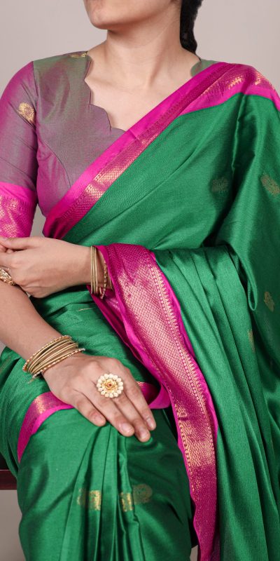 YNF 7406 Green Color Cotton Silk Weaving Work Paithani Concept Saree Casual, Wedding, Festive, Events . Expected Delivery  4-6 Working Days @1449/- only                                                                                | Sarees, Bollywood Sarees, Creative Sarees, Designer Sarees, Embroidered Sarees, Ethnic Saree, Modern Digital sarees, Party Wear Sarees