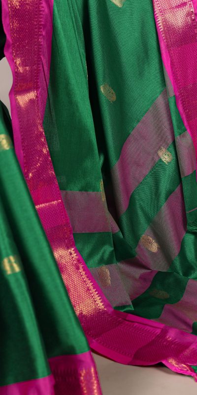 YNF 7406 Green Color Cotton Silk Weaving Work Paithani Concept Saree Casual, Wedding, Festive, Events . Expected Delivery  4-6 Working Days @1449/- only                                                                                | Sarees, Bollywood Sarees, Creative Sarees, Designer Sarees, Embroidered Sarees, Ethnic Saree, Modern Digital sarees, Party Wear Sarees