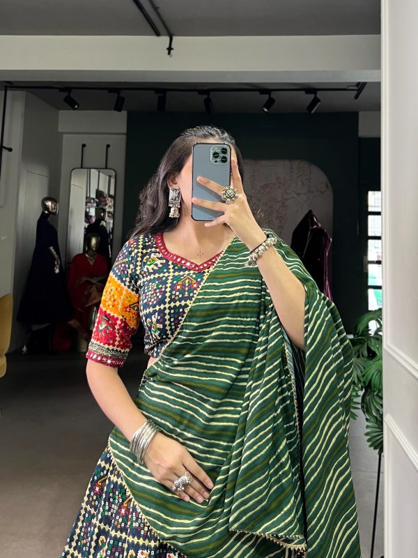 LNB 1638 Green Color Cotton Printed With Foil Work Lehenga Choli Wedding, Party, Festive, Events Etc. Delivery 4-6 Working Days Rs 1999 | Lehenga, Bollywood Lehenga, Creative Lehenga, Designer Lehenga, Embroidered Lehenga, Party Wear Lehenga