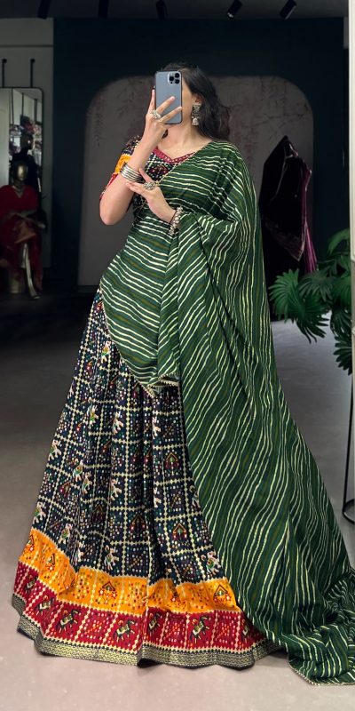 LNB 1638 Green Color Cotton Printed With Foil Work Lehenga Choli Wedding, Party, Festive, Events Etc. Delivery 4-6 Working Days Rs 1999 | Lehenga, Bollywood Lehenga, Creative Lehenga, Designer Lehenga, Embroidered Lehenga, Party Wear Lehenga