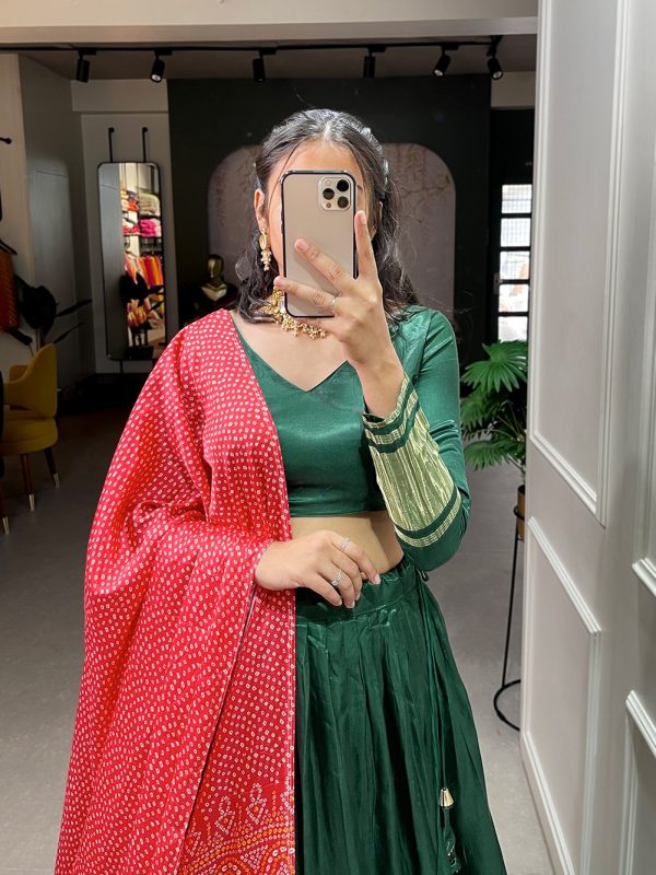 LNB 1653 Green Color Gaji Silk Dyeing With Lagdi patta Lehenga Choli Wedding, Party, Festive, Events Etc. Delivery 4-6 Working Days Rs 3499 | Lehenga, Bollywood Lehenga, Creative Lehenga, Designer Lehenga, Embroidered Lehenga, Party Wear Lehenga