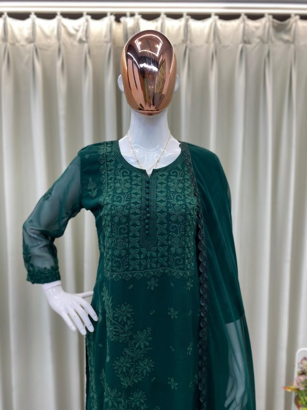 BE 354 Green Color Georgette With Embroidery Work Salwar Suit Casual, Wedding, Festive, Events . Expected Delivery  4-6 Working Days @1899/- only      | Jump Suits, Salwar suit, Casual Suits, Creative suits, Designer Suits, Palazzo Suits, Party Wear Suits, Patiala Suits, Straight Suits