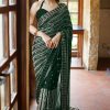 DF 3451 Green Color Faux Georgette 5mm Sequence Embroidery Work Saree Casual, Wedding, Festive, Events . Expected Delivery  4-6 Working Days @1799/- only                                                 | Sarees, Bollywood Sarees, Creative Sarees, Designer Sarees, Embroidered Sarees, Ethnic Saree, Modern Digital sarees, Party Wear Sarees