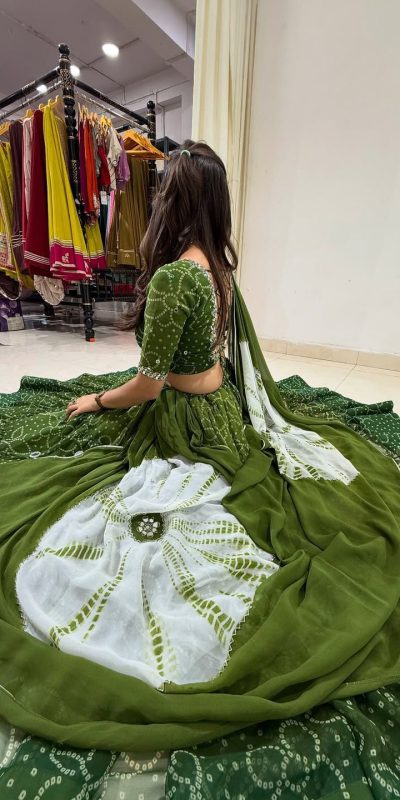 LG 647 Green Color Printed Georgette Real Mirror Work Lehenga Choli Wedding, Party, Festive, Events Etc. Delivery 4-6 Working Days Rs 2099 | Lehenga, Bollywood Lehenga, Creative Lehenga, Designer Lehenga, Embroidered Lehenga, Party Wear Lehenga