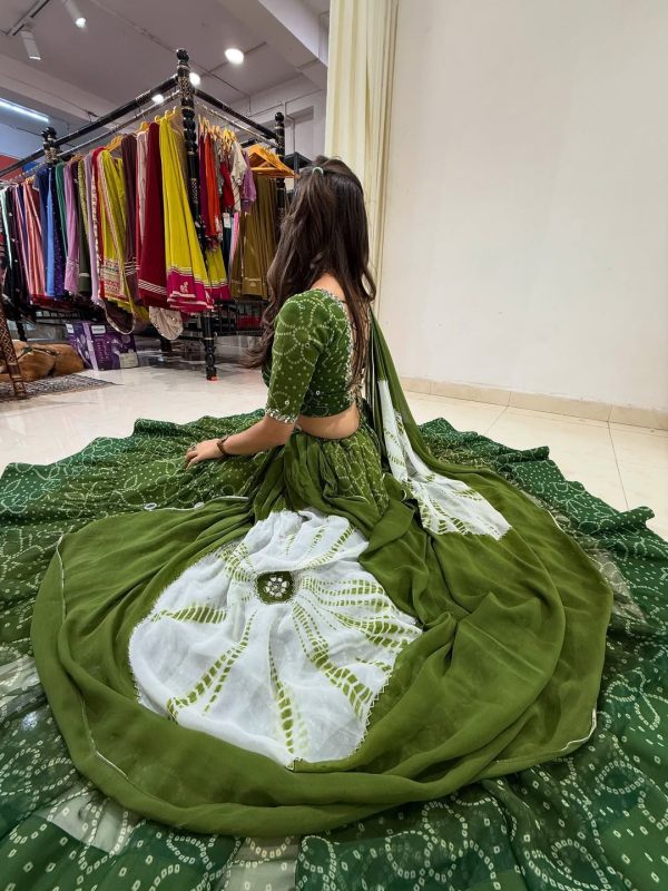 LG 647 Green Color Printed Georgette Real Mirror Work Lehenga Choli Wedding, Party, Festive, Events Etc. Delivery 4-6 Working Days Rs 2099 | Lehenga, Bollywood Lehenga, Creative Lehenga, Designer Lehenga, Embroidered Lehenga, Party Wear Lehenga