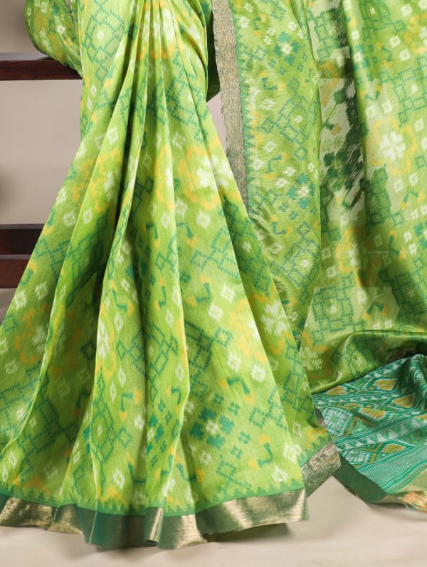 YNF 7416 Green Color Jacquard Silk Patola Print Zari Weaving Work Saree Casual, Wedding, Festive, Events . Expected Delivery  4-6 Working Days @2599/- only                                                                                | Sarees, Bollywood Sarees, Creative Sarees, Designer Sarees, Embroidered Sarees, Ethnic Saree, Modern Digital sarees, Party Wear Sarees