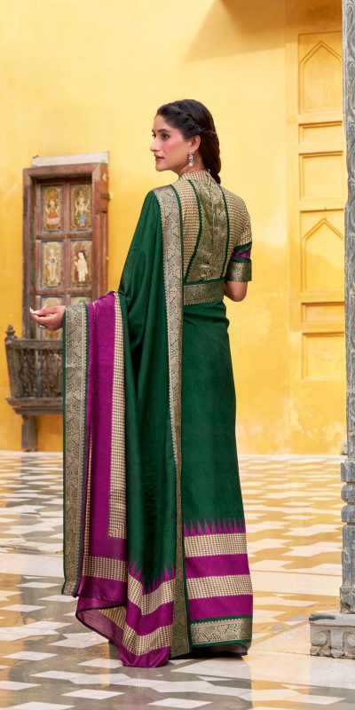 YNF 7049 Green Color Poly Cotton Printed With Zari Weaving Work Saree Casual, Wedding, Festive, Events . Expected Delivery  4-6 Working Days @1699/- only                                                                                | Sarees, Bollywood Sarees, Creative Sarees, Designer Sarees, Embroidered Sarees, Ethnic Saree, Modern Digital sarees, Party Wear Sarees