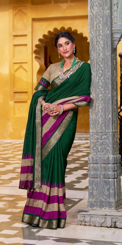 YNF 7049 Green Color Poly Cotton Printed With Zari Weaving Work Saree Casual, Wedding, Festive, Events . Expected Delivery  4-6 Working Days @1699/- only                                                                                | Sarees, Bollywood Sarees, Creative Sarees, Designer Sarees, Embroidered Sarees, Ethnic Saree, Modern Digital sarees, Party Wear Sarees
