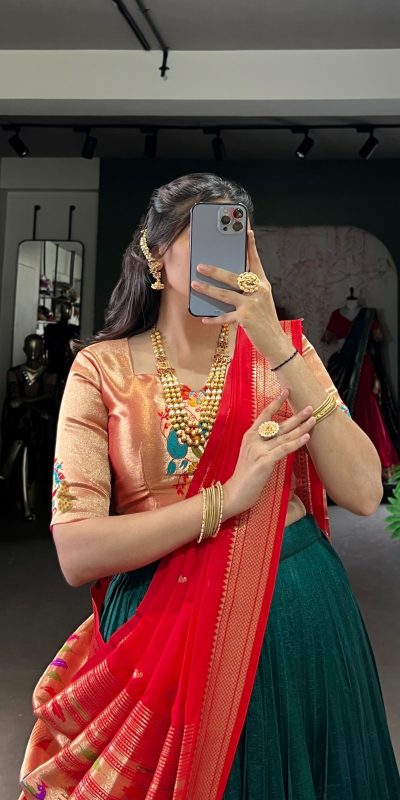 LNB 2007 Green Color Vichitra Silk Zari Weaving With Lace Border Lehenga Choli Wedding, Party, Festive, Events Etc. Delivery 4-6 Working Days Rs 2999 | Lehenga, Bollywood Lehenga, Creative Lehenga, Designer Lehenga, Embroidered Lehenga, Party Wear Lehenga