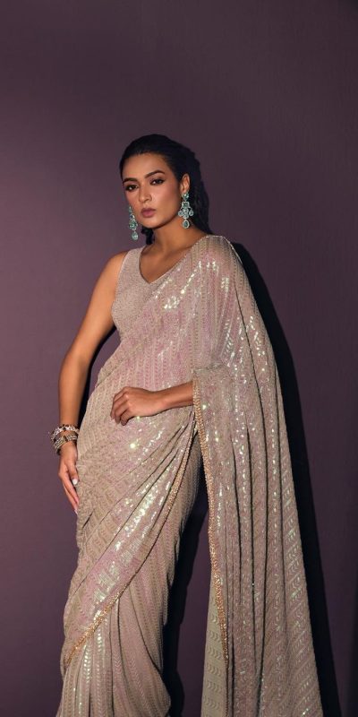 DF 3416 Grey Color Georgette Rainbow Sequins Embroidery Work Saree Casual, Wedding, Festive, Events . Expected Delivery  4-6 Working Days @1799/- only                                                                                | Sarees, Bollywood Sarees, Creative Sarees, Designer Sarees, Embroidered Sarees, Ethnic Saree, Modern Digital sarees, Party Wear Sarees
