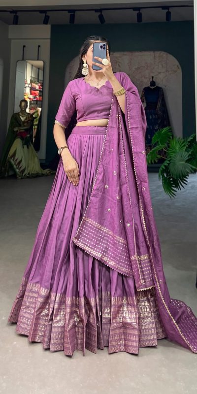 LNB 1906 Lavender Color Pure Chanderi Plain Zari Weaving Work Border Lehenga Choli Wedding, Party, Festive, Events Etc. Delivery 4-6 Working Days Rs 1999 | Lehenga, Bollywood Lehenga, Creative Lehenga, Designer Lehenga, Embroidered Lehenga, Party Wear Lehenga