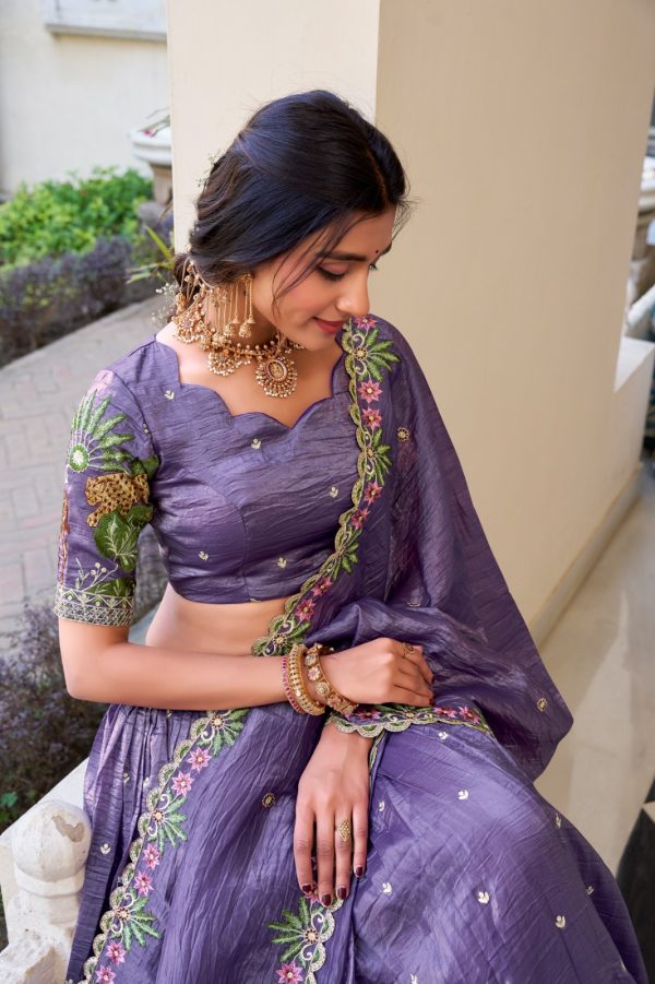 LNB 1435 Lavender Sequins Work & Embroidery Work Lehenga Choli in Gold Crush. Exclusive Offer ₹3399. Delivery 4-6 Working Days. Shop now. | Lehenga, Bollywood Lehenga, Creative Lehenga, Designer Lehenga, Embroidered Lehenga, Party Wear Lehenga