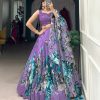 LNB 1225 Lavender Color Tasar Silk Floral Print With Lace Touch Up Lehenga Choli Wedding, Party, Festive, Events Etc. Delivery 4-6 Working Days Rs 2449 | Lehenga, Bollywood Lehenga, Creative Lehenga, Designer Lehenga, Embroidered Lehenga, Party Wear Lehenga