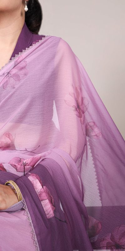 YNF 7038 Lavender Color Weightless Marbal Floral Printed Lace Saree Casual, Wedding, Festive, Events . Expected Delivery  4-6 Working Days @1549/- only                                                                                | Sarees, Bollywood Sarees, Creative Sarees, Designer Sarees, Embroidered Sarees, Ethnic Saree, Modern Digital sarees, Party Wear Sarees