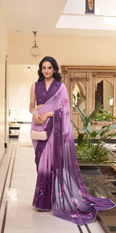 YNF 7038 Lavender Color Weightless Marbal Floral Printed Lace Saree Casual, Wedding, Festive, Events . Expected Delivery  4-6 Working Days @1549/- only                                                                                | Sarees, Bollywood Sarees, Creative Sarees, Designer Sarees, Embroidered Sarees, Ethnic Saree, Modern Digital sarees, Party Wear Sarees