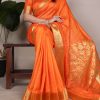 YNF 7903 Light Orange Color Raw Silk Zari Weaving Work Saree Casual, Wedding, Festive, Events . Expected Delivery  4-6 Working Days @1699/- only                                                                                | Sarees, Bollywood Sarees, Creative Sarees, Designer Sarees, Embroidered Sarees, Ethnic Saree, Modern Digital sarees, Party Wear Sarees