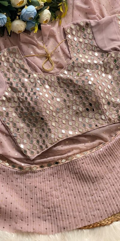 DF 3455 Light Peach Color Faux Georgette Embroidery Sequins Work Saree Casual, Wedding, Festive, Events . Expected Delivery  4-6 Working Days @1999/- only                                                                                | Sarees, Bollywood Sarees, Creative Sarees, Designer Sarees, Embroidered Sarees, Ethnic Saree, Modern Digital sarees, Party Wear Sarees