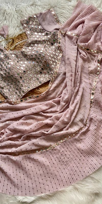 DF 3455 Light Peach Color Faux Georgette Embroidery Sequins Work Saree Casual, Wedding, Festive, Events . Expected Delivery  4-6 Working Days @1999/- only                                                                                | Sarees, Bollywood Sarees, Creative Sarees, Designer Sarees, Embroidered Sarees, Ethnic Saree, Modern Digital sarees, Party Wear Sarees